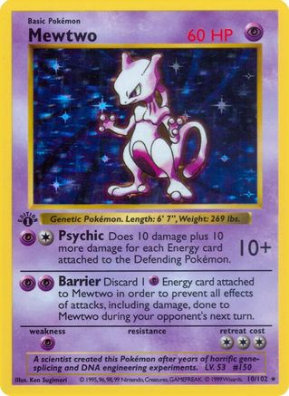 Mewtwo/102  - Unlimited Holofoil - Holo Rare