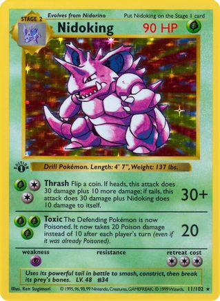 Nidoking/102  - 1st Edition Holofoil - Holo Rare