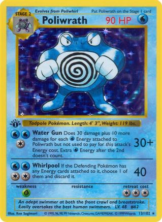 Poliwrath/102  - Unlimited Holofoil - Holo Rare