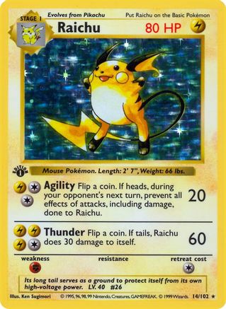 Raichu  - 1st Edition Holofoil - Holo Rare