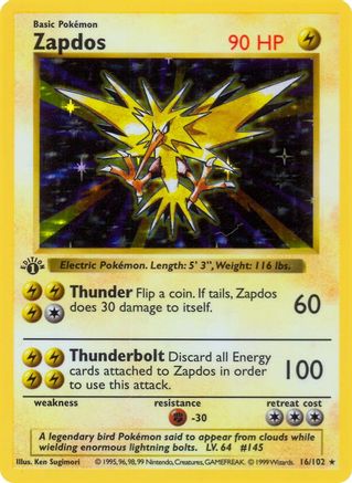 Zapdos  - 1st Edition Holofoil - Holo Rare