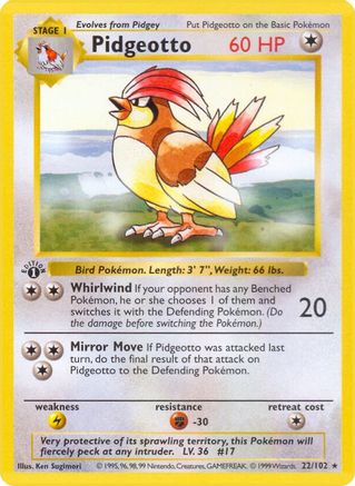 Pidgeotto/102  - Unlimited - Rare