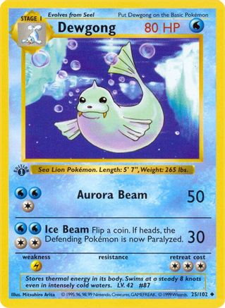 Dewgong (25/102) (Shadowless) [Ensemble de base 1ère édition] 