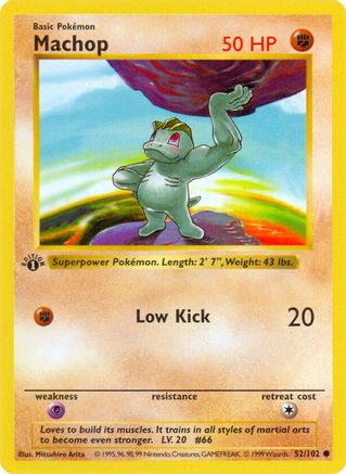 Machop (52/102) [Ensemble de base Shadowless Unlimited] 