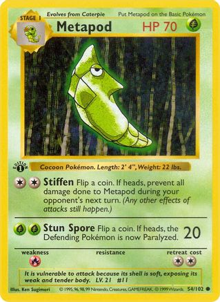 Metapod 054  - 1st Edition - Common