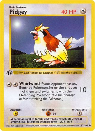 Pidgey (57/102) [Ensemble de base Shadowless Unlimited] 