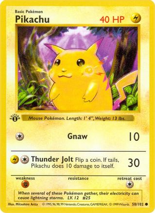 Pikachu 058  - 1st Edition - Common