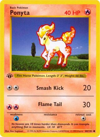 Ponyta (60/102) [Ensemble de base Shadowless Unlimited] 