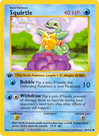 Squirtle 063  - 1st Edition - Common