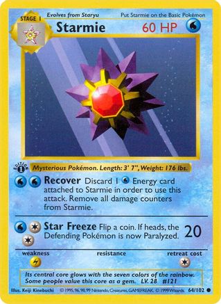 Starmie (64/102) [Ensemble de base Shadowless Unlimited] 