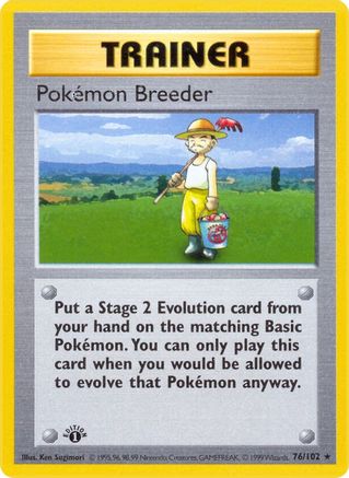 Pokemon Breeder/102  - 1st Edition - Rare