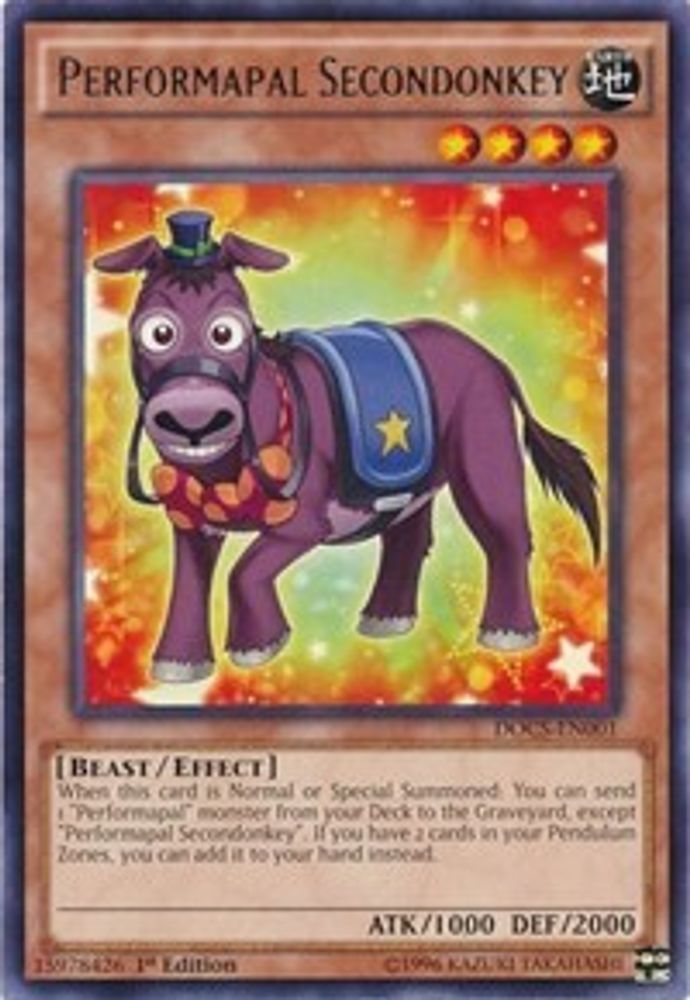 Secondonkey Performapal [DOCS-EN001] Rare 