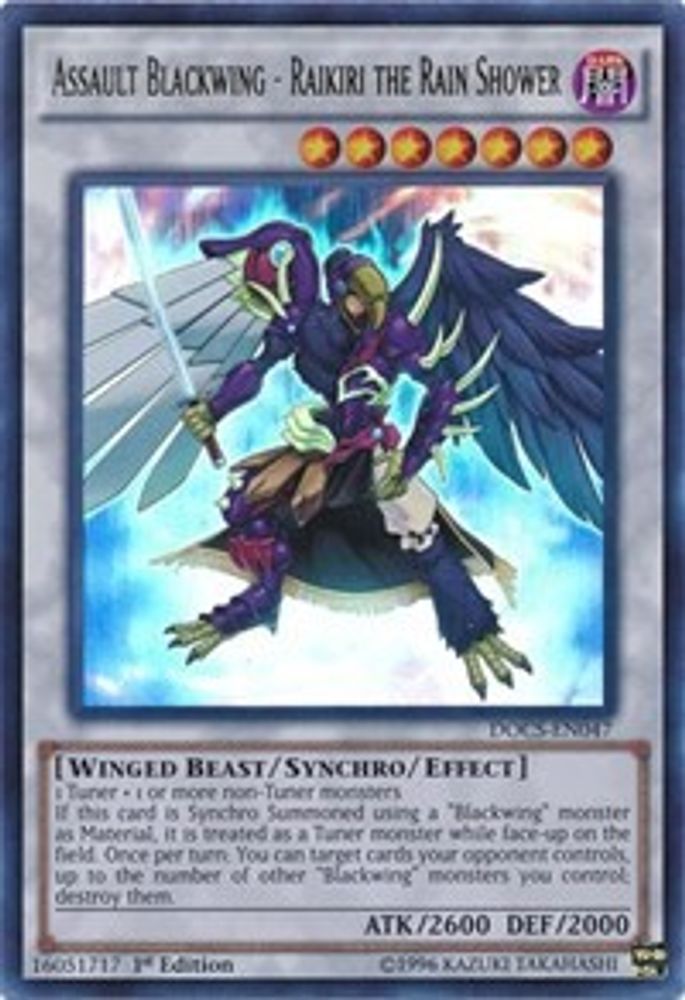 Assault Blackwing - Raikiri the Rain Shower (DOCS-EN047) - Ultra Rare