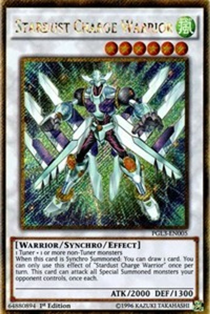 Stardust Charge Warrior (PGL3-EN005) - Gold Secret Rare