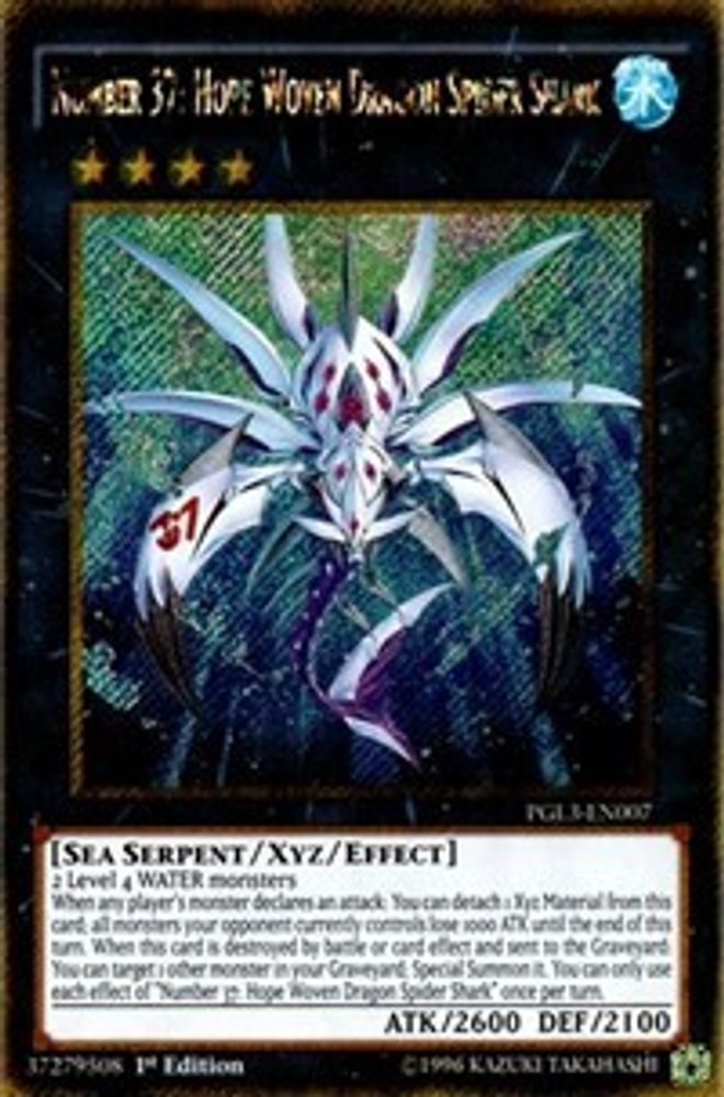 Numéro 37 : Requin-araignée dragon tissé Hope [PGL3-EN007] Gold Secret Rare 