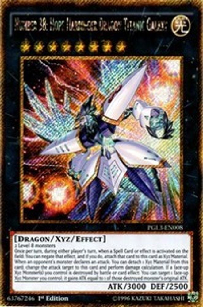 Number 38: Hope Harbinger Dragon Titanic Galaxy (PGL3-EN008) - Gold Secret Rare