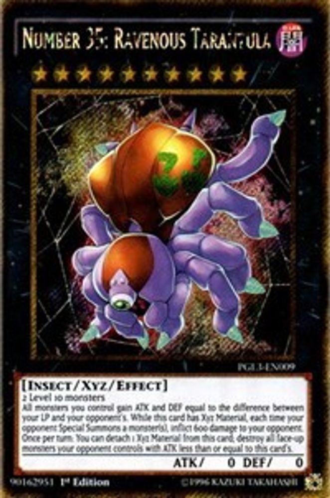 Number 35: Ravenous Tarantula (PGL3-EN009) - Gold Secret Rare