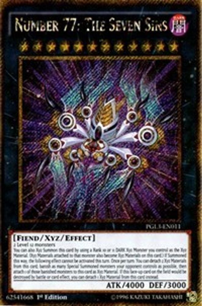 Numéro 77 : Les Sept Péchés [PGL3-EN011] Gold Secret Rare 