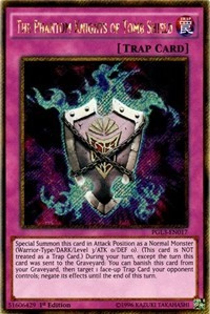 The Phantom Knights of Tomb Shield (PGL3-EN017) - Gold Secret Rare