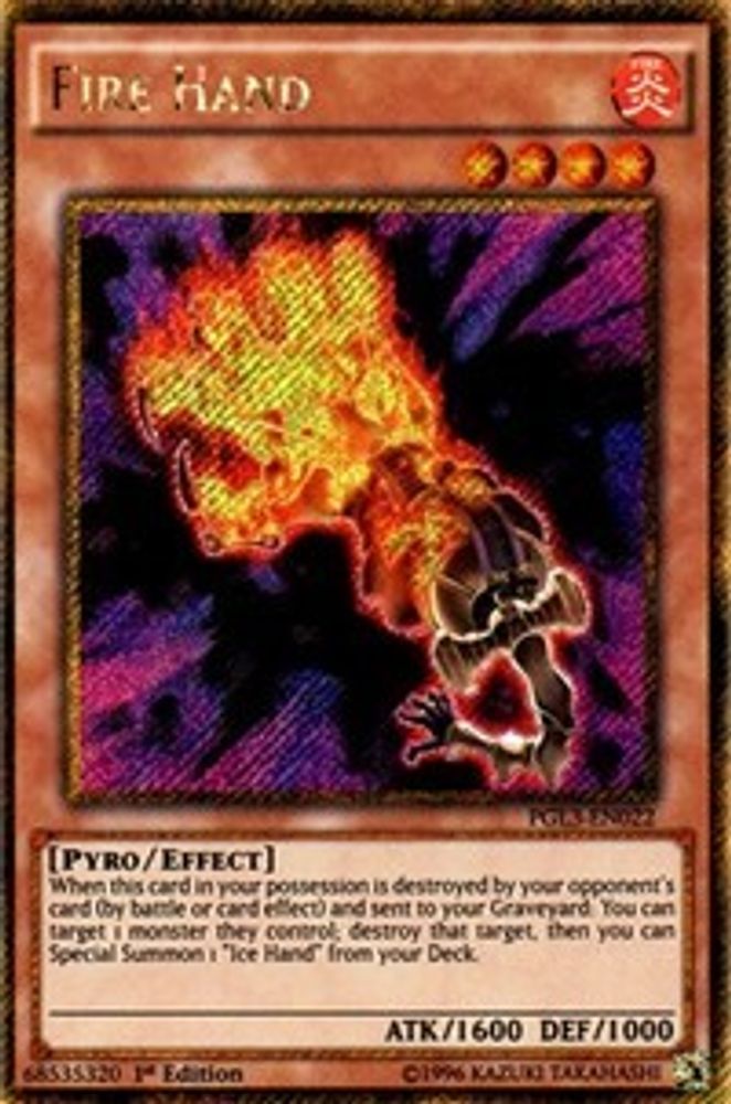 Fire Hand (PGL3-EN022) - Gold Secret Rare