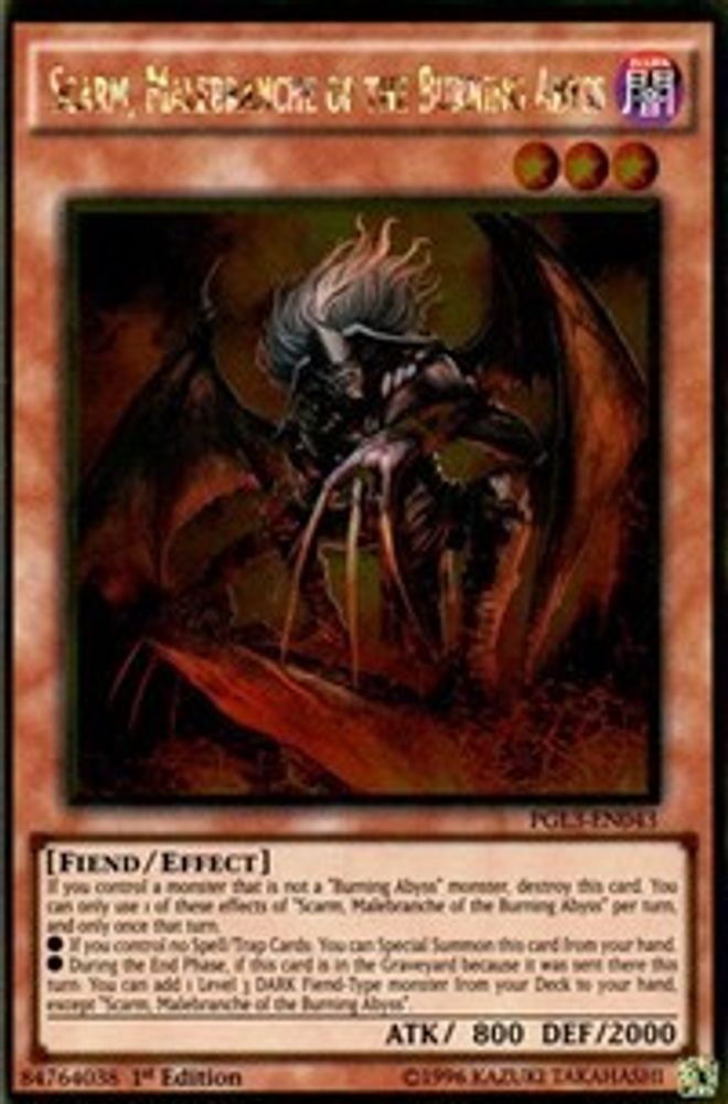 Scarm, Malebranche of the Burning Abyss (PGL3-EN043) - Gold Rare