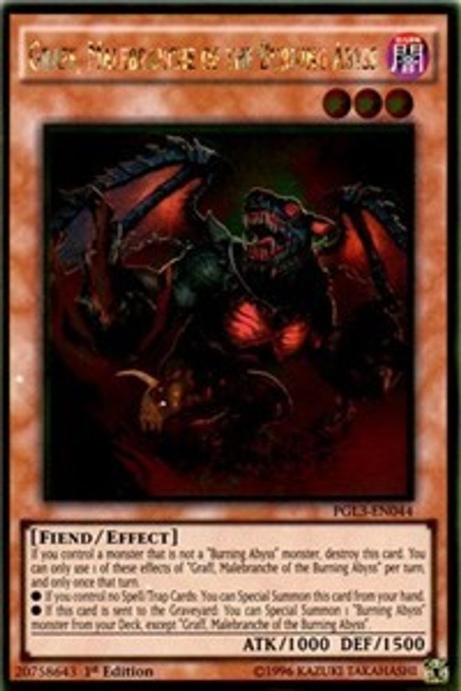Graff, Malebranche of the Burning Abyss (PGL3-EN044) - Gold Rare