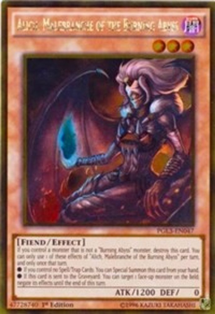 Alich, Malebranche of the Burning Abyss (PGL3-EN047) - Gold Rare
