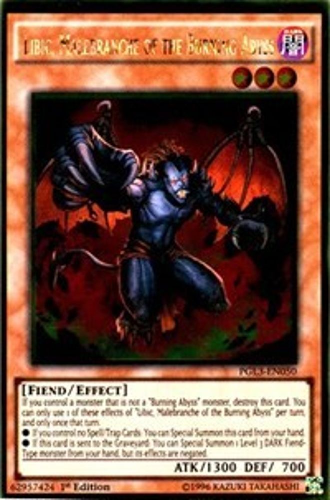 Libic, Malebranche of the Burning Abyss (PGL3-EN050) - Gold Rare