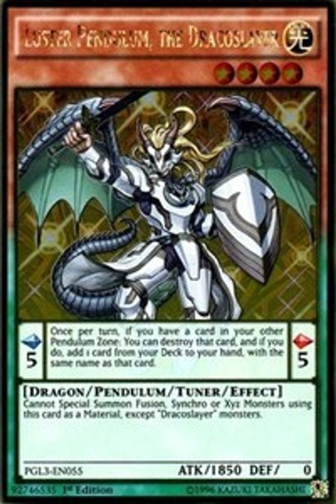 Luster Pendulum, the Dracoslayer (PGL3-EN055) - Gold Rare
