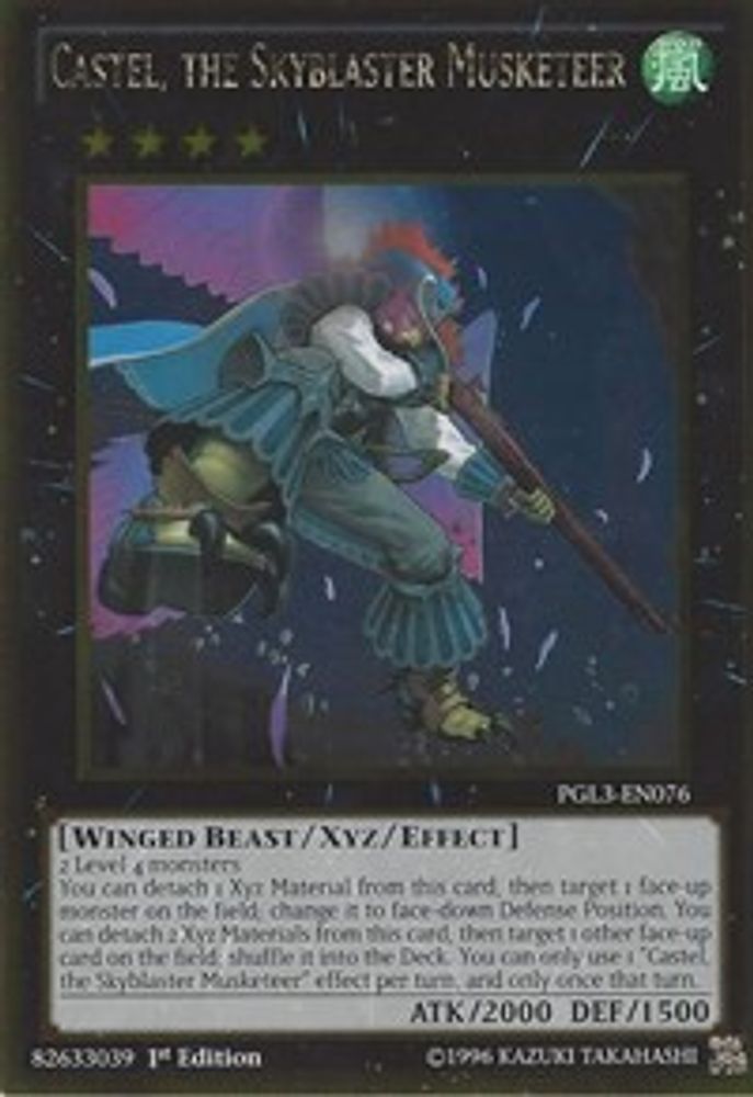 Castel, the Skyblaster Musketeer (PGL3-EN076) - Gold Rare