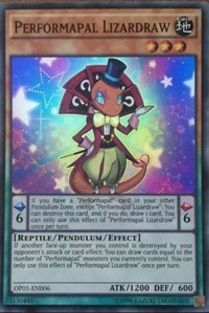 Performapal Lizardraw (OP01-EN006) - Super Rare