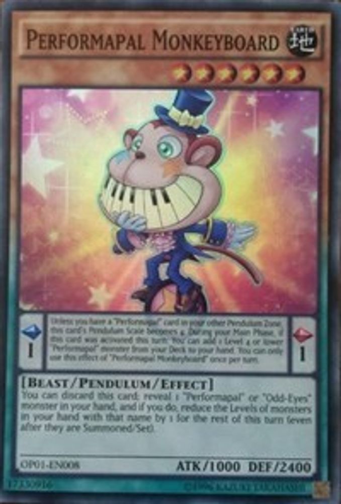 Performapal Monkeyboard (OP01-EN008) - Super Rare
