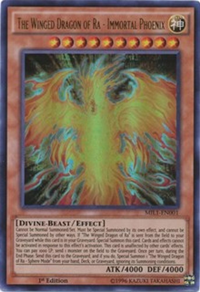 The Winged Dragon of Ra - Immortal Phoenix (MIL1-EN001) - Ultra Rare