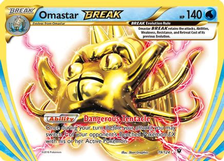 Omastar BREAK 19/124 - XY  Fates Collide Holofoil