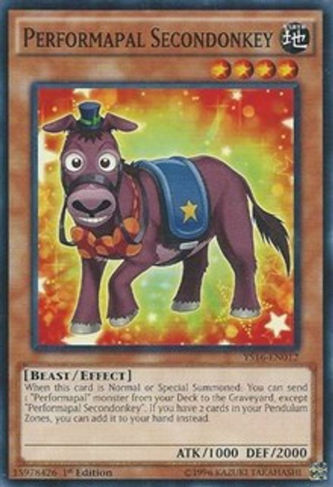 Performapal Secondonkey [YS16-EN012] commun 