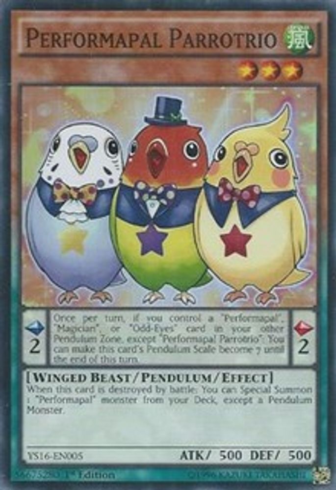 Performapal Parrotrio (YS16-EN005) - Super Rare