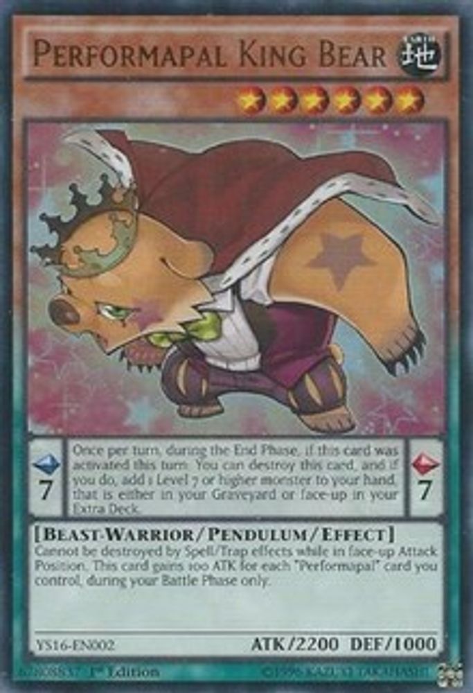 Roi Ours Performapal [YS16-EN002] Ultra Rare 