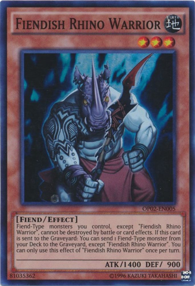 Fiendish Rhino Warrior (OP02-EN005) - Super Rare