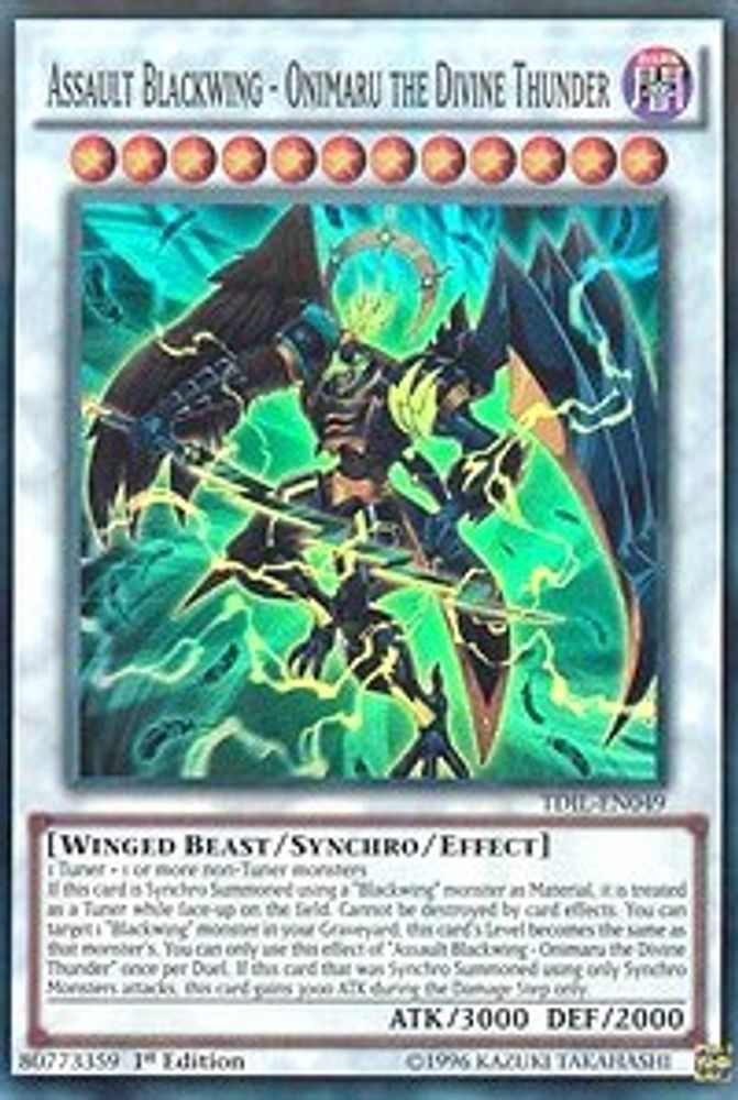Assault Blackwing - Onimaru the Divine Thunder (TDIL-EN049) - Super Rare