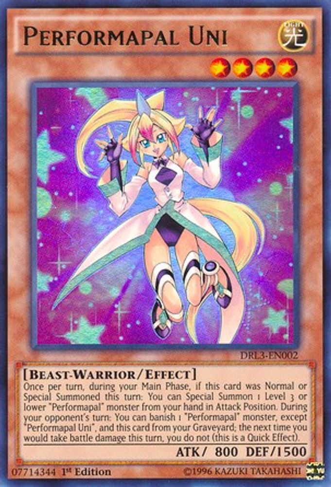 Performapal Uni (DRL3-EN002) - Ultra Rare