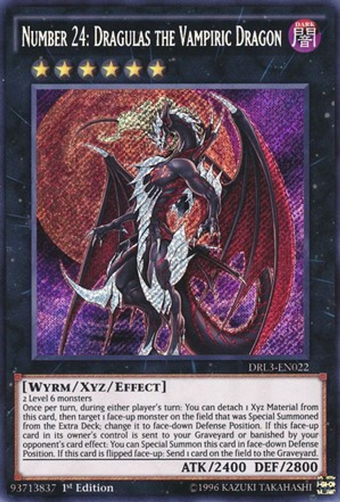 Numéro 24 : Dragulas le dragon vampirique [DRL3-EN022] Secret Rare 