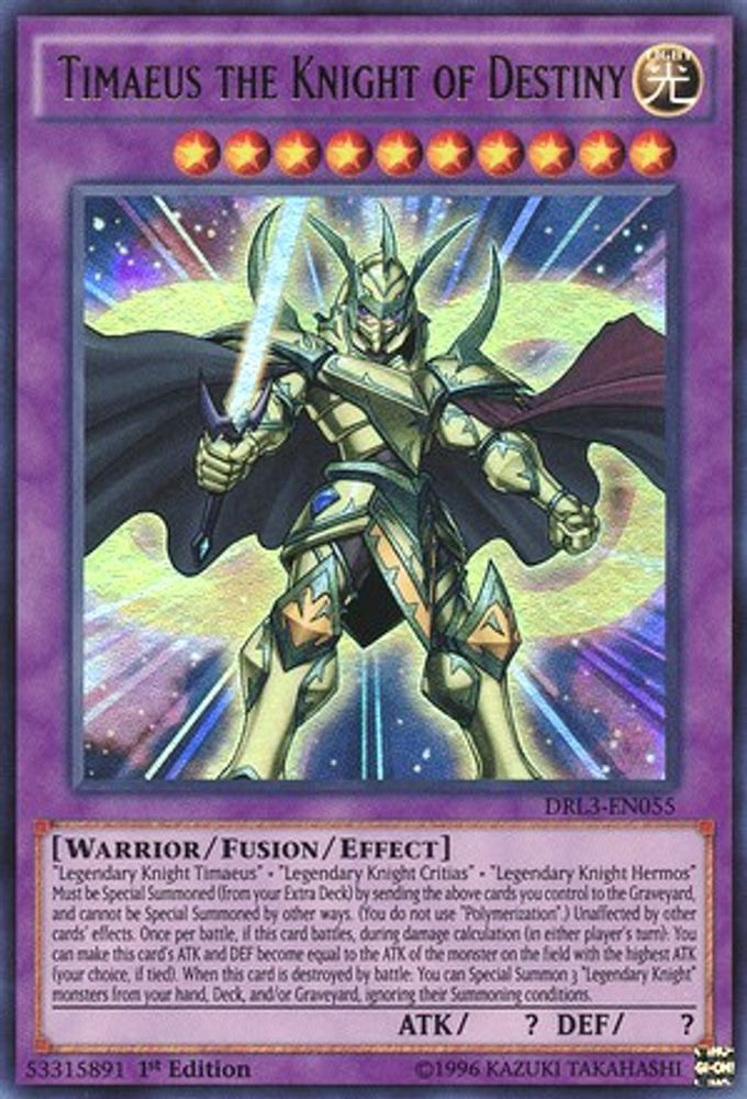 Timée le Chevalier du Destin [DRL3-EN055] Ultra Rare 