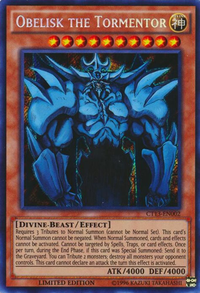 Obelisk the Tormentor (CT13-EN002) - Secret Rare