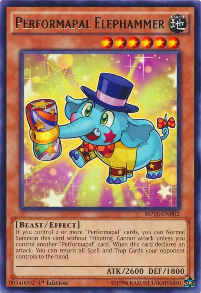 Elephammer Performapal [MP16-EN002] Rare 
