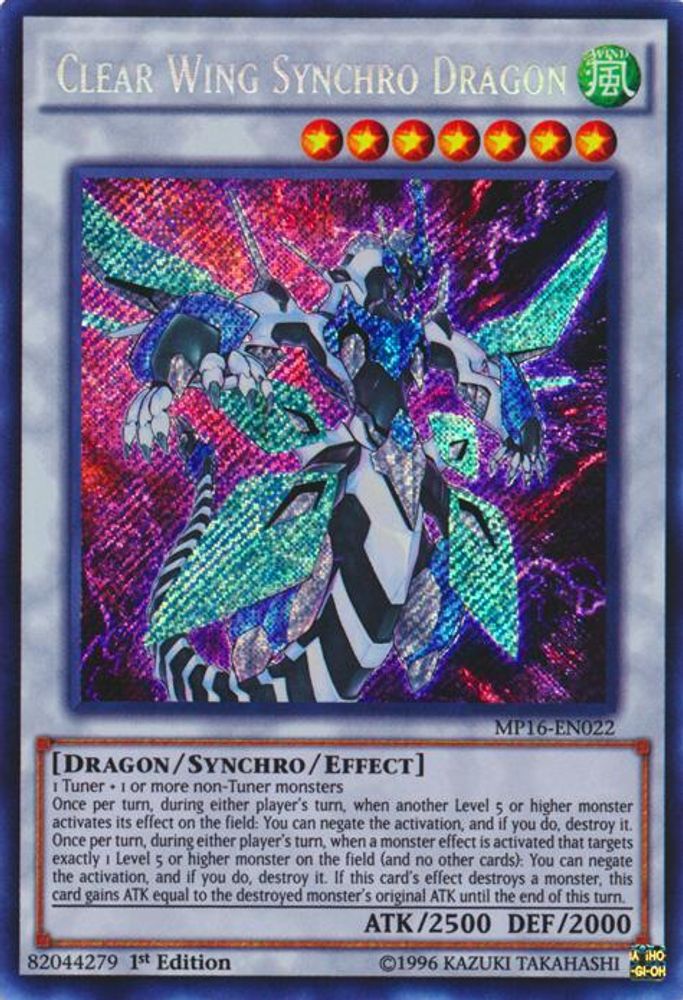 Clear Wing Synchro Dragon (MP16-EN022) - Secret Rare