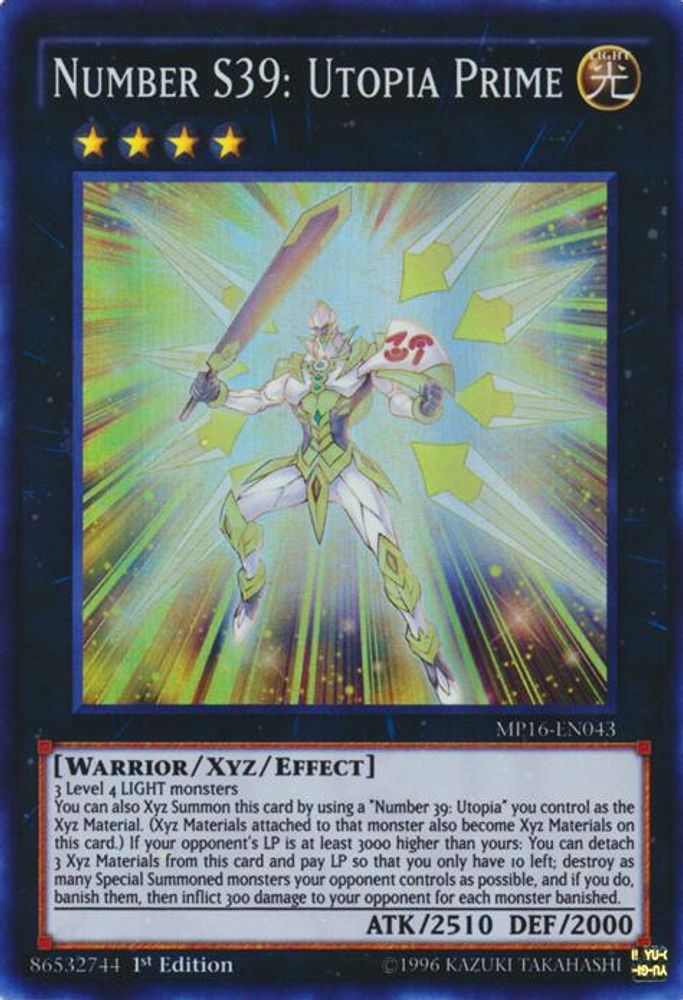Numéro S39 : Utopia Prime [MP16-EN043] Super Rare 