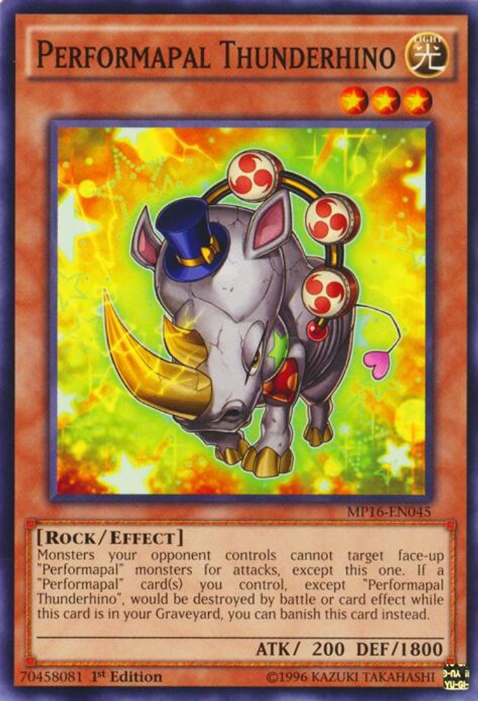 Performapal Thunderhino [MP16-EN045] Commun 