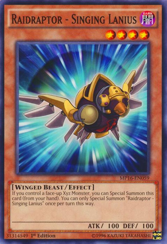Raidraptor - Singing Lanius (MP16-EN059) - Common