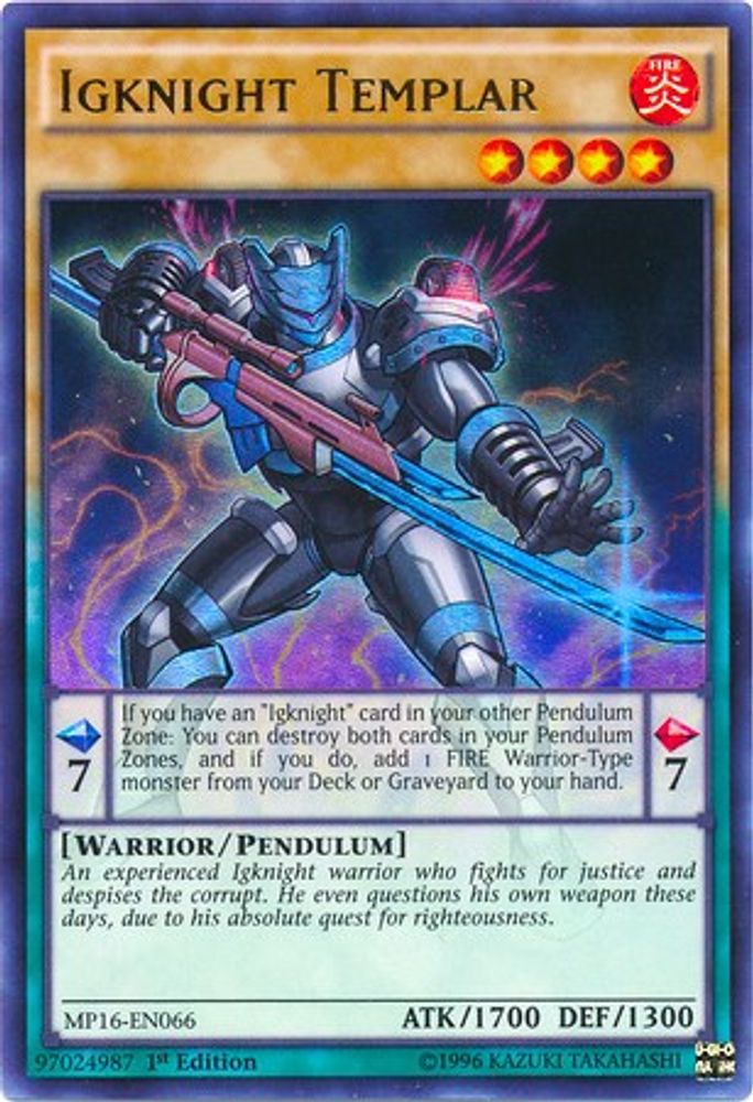 Igknight Templar (MP16-EN066) - Ultra Rare