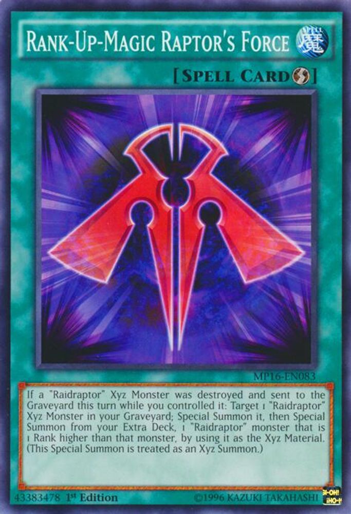 Rank-Up-Magic Raptor's Force (MP16-EN083) - Common